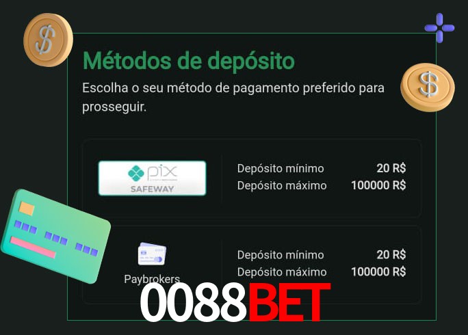 O cassino 0088Bet oferece uma grande variedade de métodos de pagamento